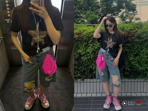 “Jorts短裤”怎么搭？韩星示范5套穿搭思路，选对比例最重要！ 时尚 图6张