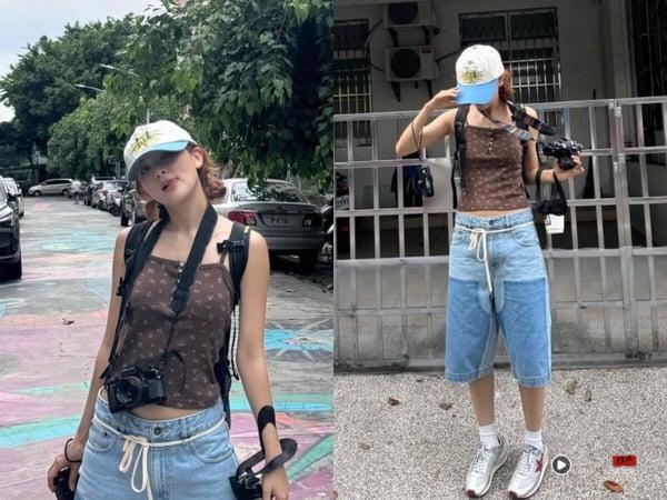 “Jorts短裤”怎么搭？韩星示范5套穿搭思路，选对比例最重要！ 时尚 图11张