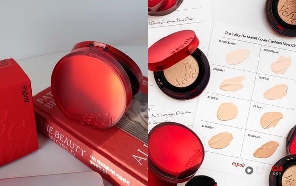 2025韩国Olive Young“气垫粉饼”TOP5：Espoir 丝绒遮瑕气垫