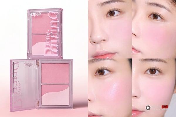 8款韩系高光腮红推荐！腮红色+细致偏光太美，3CE、fwee膨润水光、这款是神仙美色