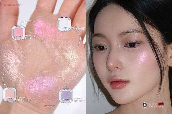 8款韩系高光腮红推荐！腮红色+细致偏光太美，3CE、fwee膨润水光、这款是神仙美色