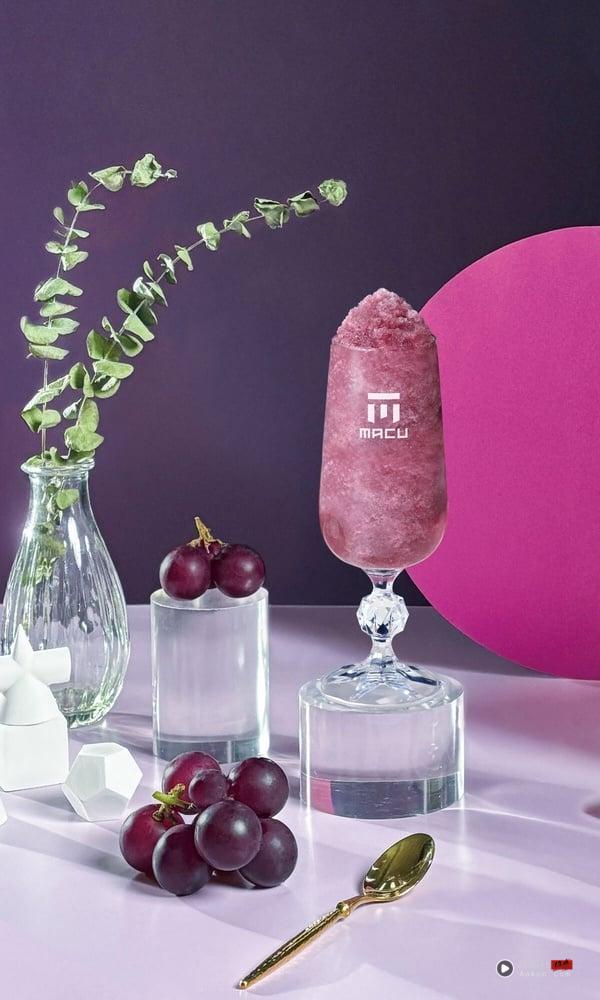 麻古茶坊必喝“巨峰葡萄冰沙”，售价：北部、中部、东部、离岛85元/南部75元