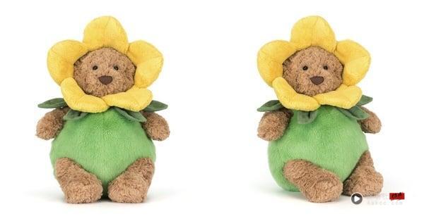 2026 Jellycat春天新品：向日葵装扮巴赛罗熊 Bartholomew Bear Daffodil Outfit