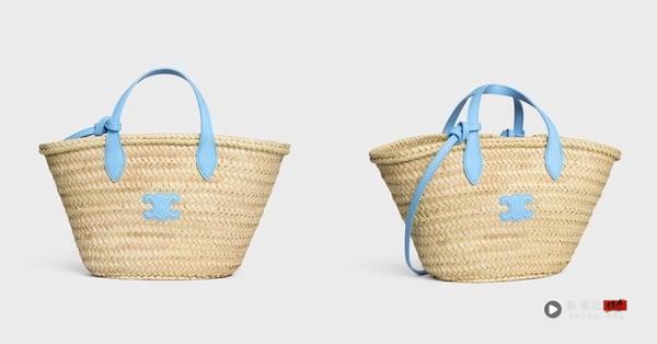 2026草编包推荐：CELINE TEEN TRIOMPHE棕榈叶和牛皮革提篮包，NT$23,500