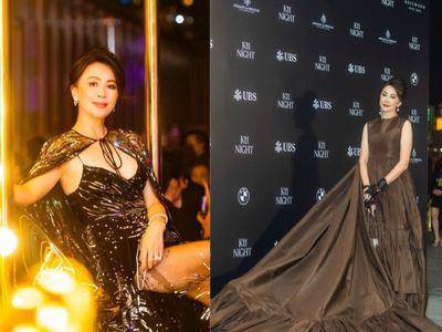 刘嘉玲娃娃装险变孕妇装　靠低胸露腿亮片礼服扳回一城