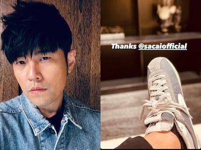 周杰伦瘦超多！抢晒最新sacai X Nike爆款鞋　全身行头潮爆