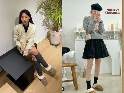 韩妞疯狂扫货的“毛毛拖鞋”　搭短裙、袜子立刻瘦成一道闪电