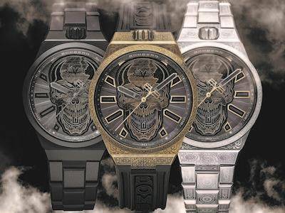 炸弹表骷髅头暗夜发光　表壳镌刻玛雅文化图腾露神秘气息