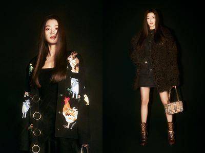 全智贤示范冬季暗黑辣妹风穿搭　短裙秀辣腿、透肤黑丝袜泄女人味