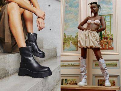 “厚底防水靴”偷偷长高又实穿　经典黑、华丽印花上班风格都能驾驭