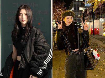 飞行员外套学韩韶禧、Jisoo的全黑穿搭　冬日炫腹不怕着凉