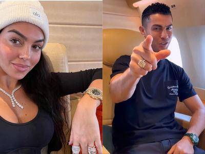 C罗戴近亿元“鸽子蛋”与名表登机闪瞎众人　女友爱马仕包晒不完