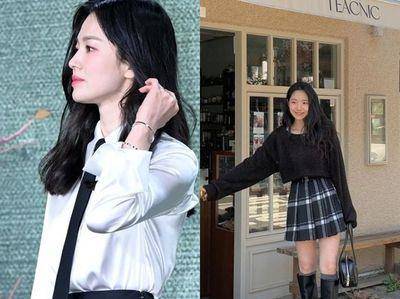 宋慧乔学院风超减龄！今年大火的单品推荐　百褶裙、针织格纹必收