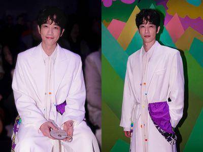 巴黎男装周／刘以豪穿宽肩西装展现精实腰身　丝质领带挂上串珠童趣可爱