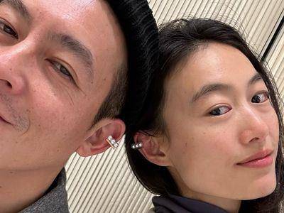 陈冠希与超模另一半同晒珍珠耳夹　亲密头靠头闪爆