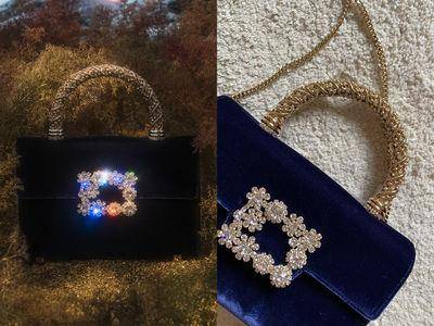 包・开箱／Roger Vivier春夏最奢华“花钻包”！天鹅绒、珠宝手柄细节满分