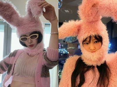 Angelababy开工扮“兔女郎”造型撞Jennie！　露蚂蚁腰状态没输