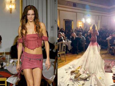 模特儿“起身穿走桌巾”现场超灾难　(DI)VISION大秀猜不到结局