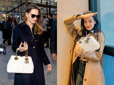 安洁莉纳裘莉晒新欢DIOR手袋　隔空与迪丽热巴撞了同款