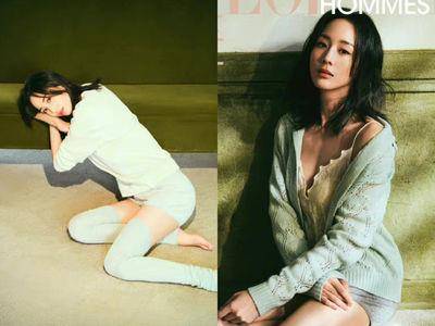 40岁张钧甯把家居服穿得超性感！　针织衫透出S曲线高级感破表