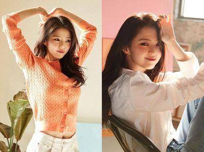 韩韶禧早春穿搭一样仙气满满　T恤+牛仔裤应付忽冷忽热，羽绒衣别急着收