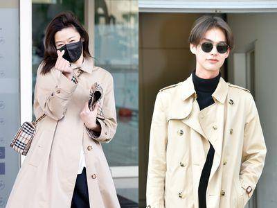 全智贤“素颜乱发”挡不住女神光！泰星Bright风衣造型帅翻机场