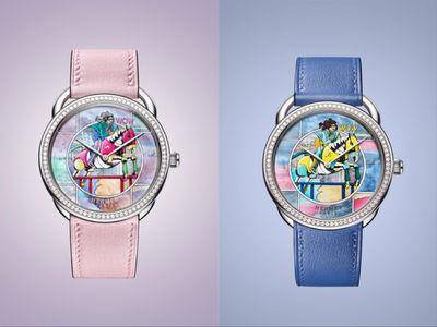 爱马仕彩绘表让人“Wow”出声　漫画感女骑师与骏马仿佛快跃出