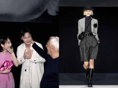 米兰时装周／柯佳嬿、施柏宇海外版《想见你》！被亚曼尼先生摸脸超幸运