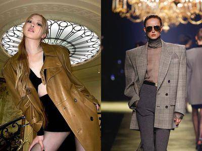 巴黎时装周／Rosé、文佳煐齐晒美腿攻版面　YSL超宽肩西装“生人勿近”