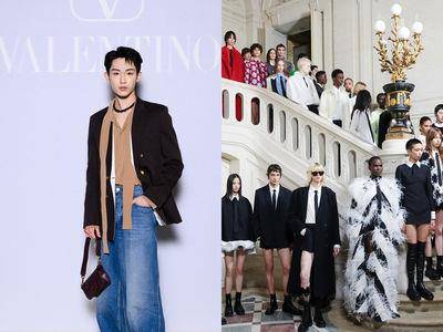 巴黎时装周／NCT winwin看秀超养眼！Valentino“一条领带”搭出全系列