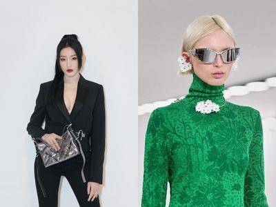 巴黎时装周／张天爱深V黑装性感养眼！GIVENCHY打造优雅、街头融合的新一季