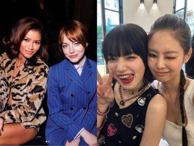 两代“MJ”巴黎时装周惊喜合体　Jennie带伤亮相脸贴小松菜奈