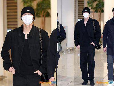 果然是鞋头！朴叙俊机场时尚穿Nike联名Tiffany球鞋　湖水蓝勾勾好显眼