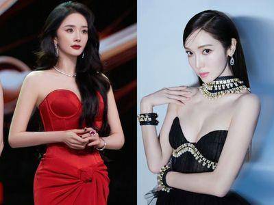 杨幂马甲红裙勾出极致S曲线！　Jessica罕见放送深沟化身黑天鹅