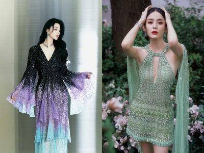 范冰冰渐变礼服输给“新疆维纳斯”！　她美神降临披肩短裙超仙