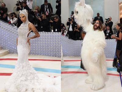 Met Gala／老佛爷爱猫分身上红毯！杰瑞德雷托穿布偶装超狂　连眼睛都有哏