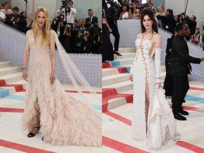 Met Gala／妮可基嫚穿19年前粉红羽毛礼服像仙女　安海瑟薇别针裙好危险