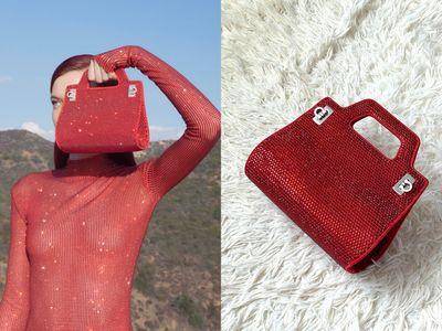 包・开箱／有史以来最闪！“FERRAGAMO红”Wanda包镶嵌满版水晶美翻