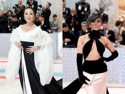 MET Gala／珍妮佛罗培兹胸前全空辣度赢了！杨紫琼黑白战袍霸气登场