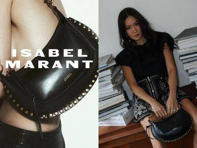 包・开箱／法式质感代表Isabel Marant半月包！孙芸芸晒铆钉皮革不败魅力