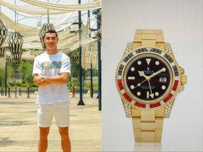 C罗劳力士金表闪爆　甜吻女友破分手传言