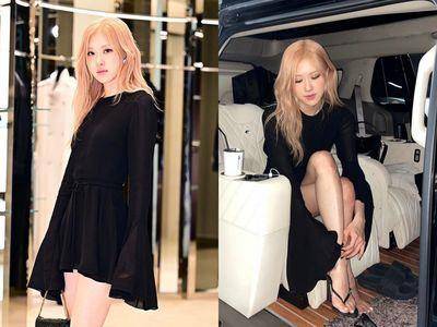 Rosé十头身长腿走路画面魅惑爆表！高跟鞋太逼人，上车秒换这双拖鞋