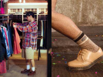 TIMBERLAND请店员示范帆船鞋穿搭 Dr. Martens奶茶色三孔鞋夏季新登场