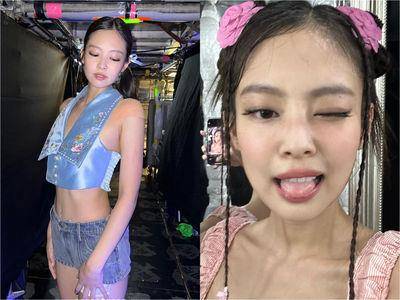 Jennie流汗自拍超可爱！“泰国场战袍”宽领背心致敬当地、芭蕾风最仙
