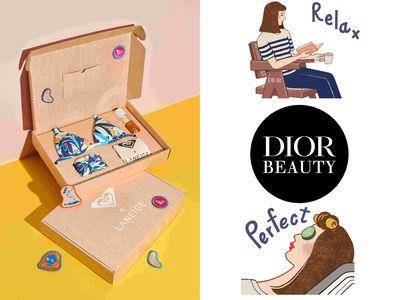 兰芝联名ROXY推出夏日沙滩礼盒、迪奥缇花修护霜LINE贴图免费载