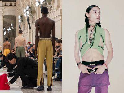 巴黎男装周／HOMME PLISSÉ ISSEY MIYAKE让裸身男模当众套上衣　Acne Studios大玩丹宁