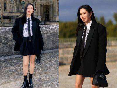 死亡光线扫射！孙艺真生图照样美出圈　看秀穿黑西装超像大学生