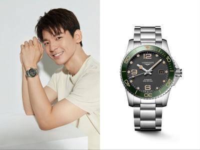 林柏宏阳光笑容绝配丛林绿潜水表　正装与休闲一只浪琴搞定