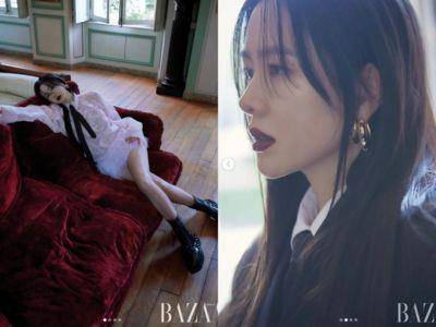 玄彬不要看！孙艺真羽毛迷你裙性感秀美腿　透肤粉白衬衫动作太勾魂