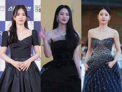 电视青龙奖／宋慧乔黑色礼服超显瘦、林智妍透肤薄纱太性感